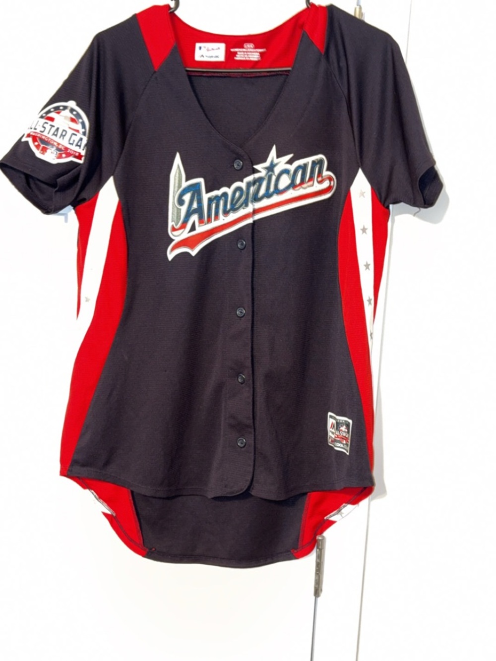 American League womens Black & Red Baseball Jersey